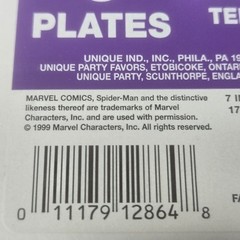 Vintage 1999 Marvel Spider-man Party Plates Cups Napkins NEW