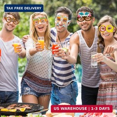Pool Party Decorations – 12 PCS Hawaiian Theme Paper Eyeglasses for Tropical Bea