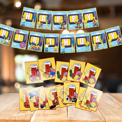 THE SIMPSONS GIFT BOX CAKE TOPPER CUPCAKE BALLOON BANNER SUPPLIES DECORATIONS