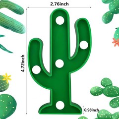 Cactus LED Party Lights 4.72×2.76 Inch Mexican Decorations Cactus Shaped Party