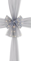 Grey Christmas Door Bow 20″ LED Lights Holiday Home Xmas Gift Decoration