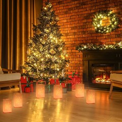 White Paper Luminary Bags, 20 Pcs Double Hearts Flame Resistant Candle Bags
