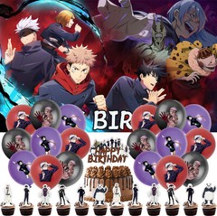 Jujutsu Kaisen Party Supplies Party Decorations Set Banner Balloons Cake Toppers