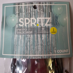 Spritz Photo Backdrop Curtain Metallic Black Decoration 3ft x 6ft
