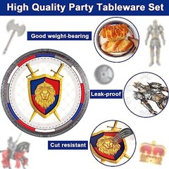 96-Piece Medieval Castle Party Supplies – Paper Plates, Napkins & Favors for 24