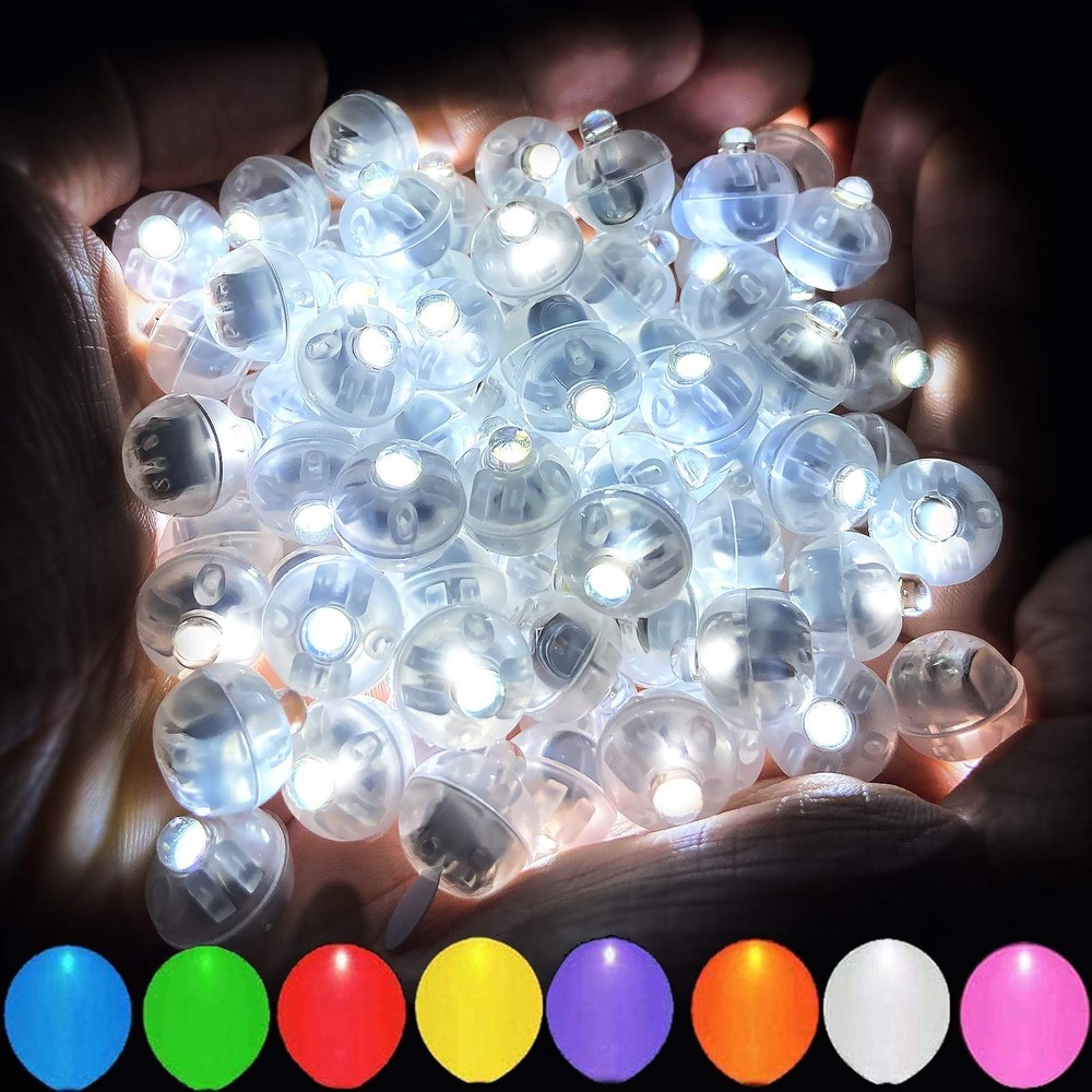 50pcs White LED Balloon Lights Tiny Led Lights Mini Round LED Ball Lamp for