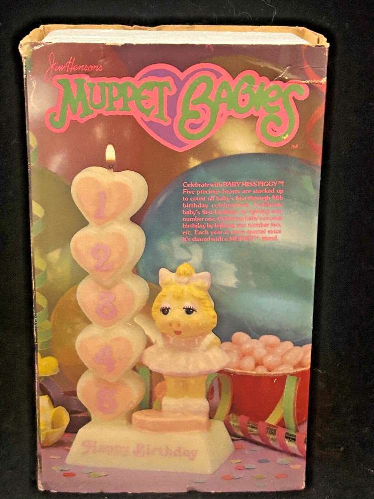 Vintage MUPPET BABIES Miss Piggy Birthday Candle Enesco 1984 MIB RARE