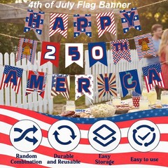 250th Anniversary Decorations 250 Year Anniversary Banner for Memorial Day| …