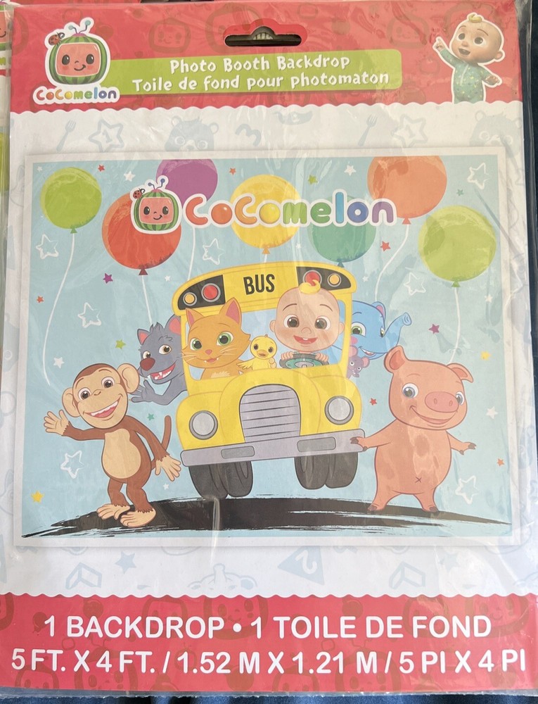 COCOMELON BIRTHDAY PHOTO BOTH BACKDROP GREAT FOR PARTIES! New In Package 5’x4’