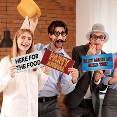 Beeveer 24 Designs Funny Photo Booth Props for All Regular, Colorful