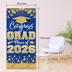 2026 Graduation Party Decorations – Blue Gold Congrats Grad Class of 2026 Ban…