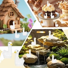 100Pcs Mini Resin Gooses, Tiny Gooses Figurines, Bulk Small Goose