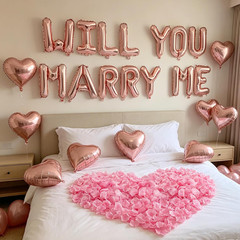 2 Set Rose Gold WILL YOU MARRY ME Balloons – 28Pcs 16″ Letter Balloons 10Pcs