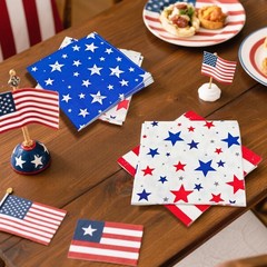 Patriotic 3-Ply Paper Napkins – 48 Count for Effortless Holiday Celebrations