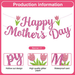 Mother Day Party Decorations, 41Pcs Mothers Day Decorations for Office Include H