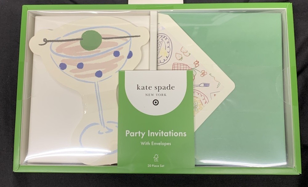 Kate Spade New York x Target 20 piece set (10 inv. & 10 Env) Party Invitations