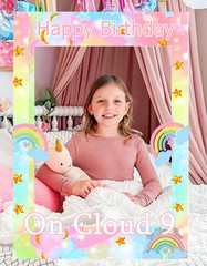 on Cloud 9 Birthday Decoration Colorful on Cloud 9 Party Supplies Rainbow on Clo