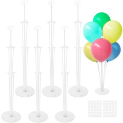 6 Sets Balloon Sticks with Base,Balloon Stand Kits,Balloon Stands with Base f…