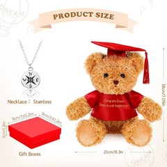 3 Pcs 2026 Graduation Gift Set Include Graduation Plush Bears Inspirational C…