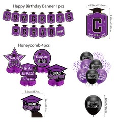 Graduation Decorations 2026 Purple Set, 60 inches x 40 inches,
