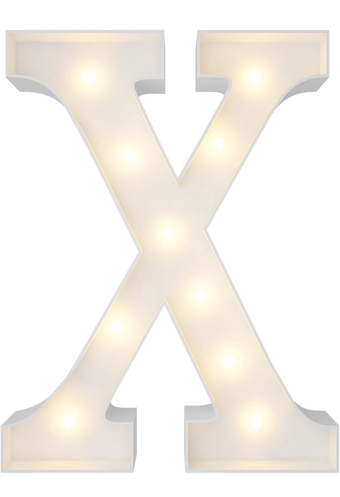 3 Ft DIY Light Up X Marquee Display Decor NIB White College Birthday Party Bling
