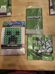 Minecraft Party Supples, , Ballon Wall, Tablecloth Napkin Set