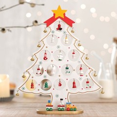 DIY Wooden Christmas Tree Table Desk Decoration Ornaments Festival Party JQ