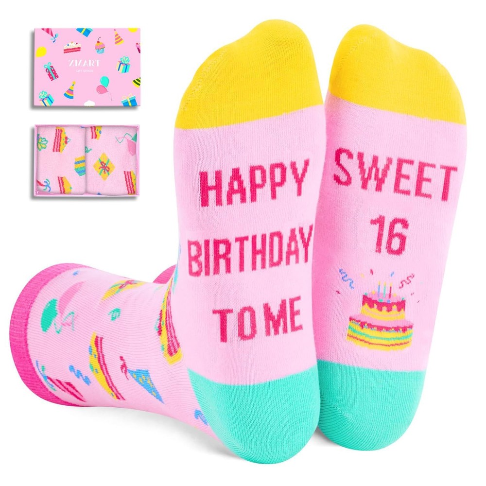 Birthday Gift Socks Sweet 16 18 Year Old Gifts for Teen Girls Boys