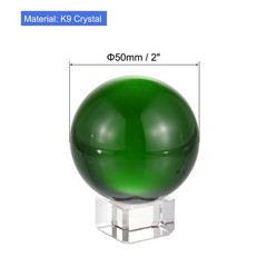 1Set 50mm/2″ K9 Crystal Ball Decorative Ball w Box and Crystal Stand Green