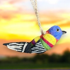 Painted Bunting Bird Ornament Felt Cardinal Mexico Florida Texas Bahamas Orlean