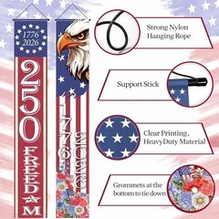 4th of July Decorations Outdoor – 250th Anniversary Patriotic Red white blue