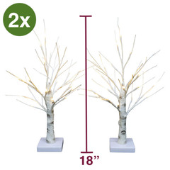 Merry Moments Party Indoor LED Birch Trees – 1x NEW 24″ and 2x OPEN BOX 18″