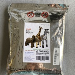 Jet Creations Bundle 3PK Inflatable Safari Animals Giraffe Zebra Elephant Party