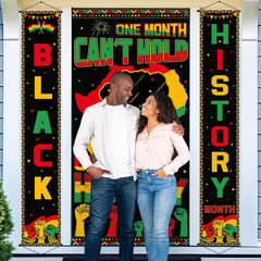 3 Pcs Black History Month Door Banner Backdrop Decorations Pan African American