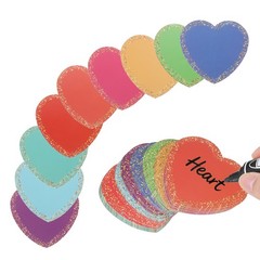 108Pcs Glitter Heart Shaped Cutouts, 3.5″ Confetti Cutouts Paper Cuts, 9 Colors