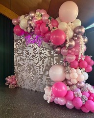 Pink Balloons Set,60pcs 12 inch Metallic Pearl Pink, Hot & Pastel Pink Latex …
