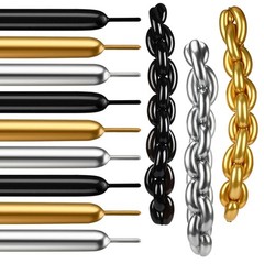 100pcs Long Twisting Skinny Balloons, Black Metallic Gold and Siver Long Ball…