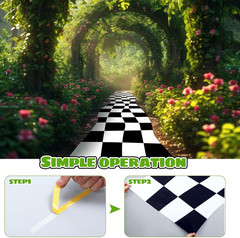 1 Pcs Wonderland Party Decoration Backdrop Rug Black and White Aisle Runner Carp