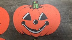 LOT of 4 Halloween Jack-o-Lantern Diecut Cutouts VINTAGE Beistle Decorations