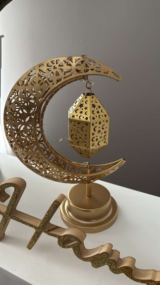 Metal Eid Mubarak and Ramadan Kareem signs Home Decoration
