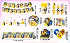 117 Pcs Disney Beauty and The Beast Party Supplies Belle Princess Banner Balloon
