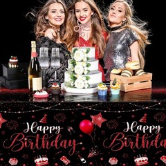 3 Pcs Happy Birthday Tablecloths Happy Birthday Party Decorations Plastic Tab…