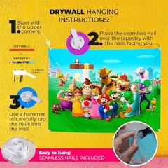 Nintendo Super Mario Kids’ Tapestry – Wall Backdrop Birthday Party Game Room