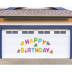 Happy Birthday Garage Decoration Magnet Stickers Magnet Decals Refrigerator 19pc