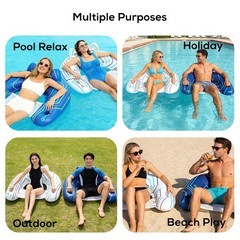 Inflatable Pool Floats Adult – Glow in the Dark Pool Float Chair with Headrest