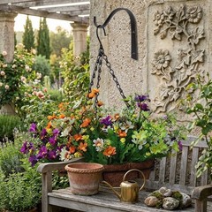 Wrought Iron Wall Hooks For Garden Decorating Sturdy Metal Construction