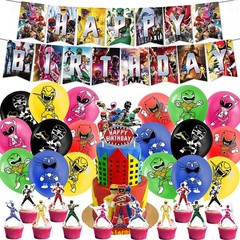 Mighty Morphin Power Rangers Birthday Party Decor Supplies Balloons Banner Kids