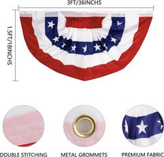 Vibrant 1.5×3 Ft Patriotic Bunting for 4th of July Memorial Veterans Day Events