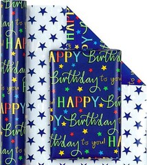 WRAPAHOLIC Reversible 1 Count (Pack of 1), Navy – Happy birthday to you