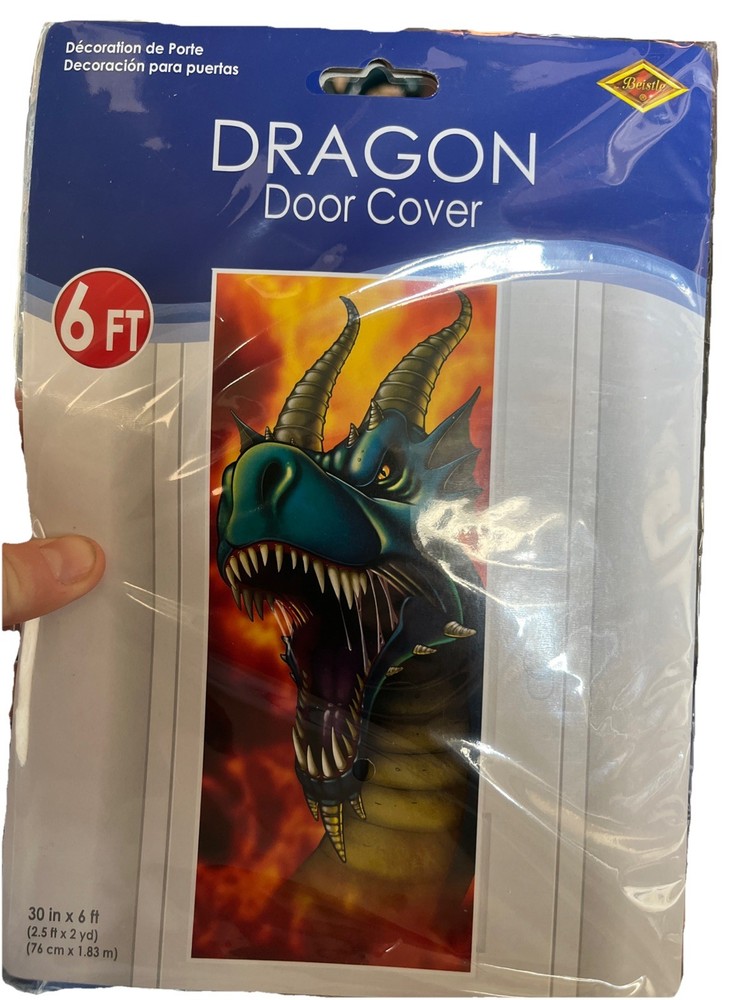 Dragon Plastic Door Cover 30″ x 60″ Medieval Halloween Party Wall Decoration